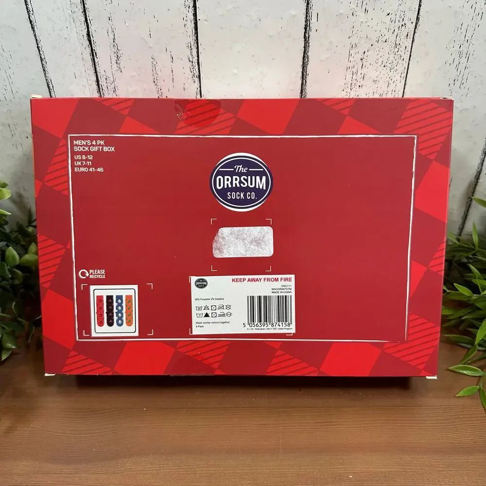 Orrsum Sock Company Men's 4 Pack Socks Sauce Gift Box